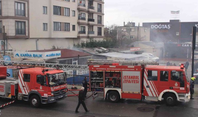 Maltepe'de halı yıkama atölyesinde korkutan yangın