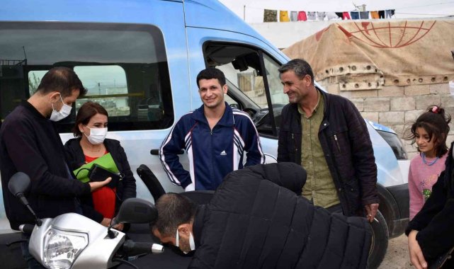 Mardin'de yürüme güçlüğü yaşayan Feryat'ın yüzü güldürüldü