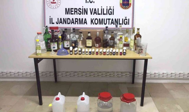 Mersin'de 106 litre sahte içki ele geçirildi