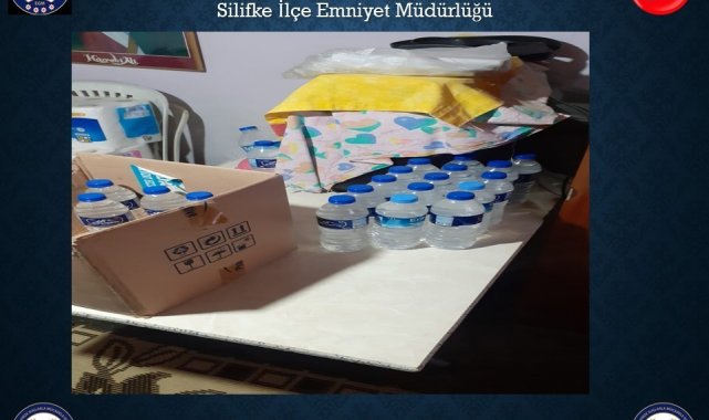 Mersin'de 47 şişe sahte içki ele geçirildi