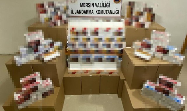 Mersin'de bir araçta 350 bin adet makaron ele geçirildi