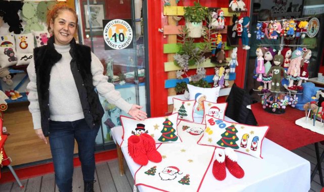 Mezitli Sanat Çarşısı yeni yıl için hediyeler üretiyor