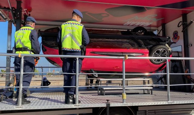 Mobil trafik eğitim tırında eğitim verildi, ilginç görüntüler ortaya çıktı