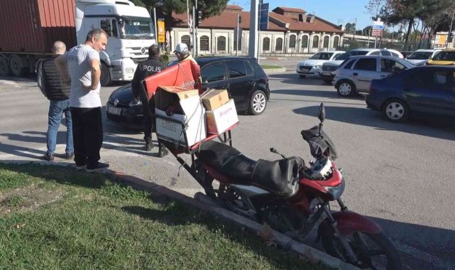 Motosiklet ile otomobil çarpıştı: 1 yaralı