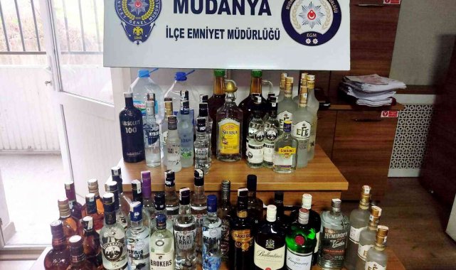 Mudanya&#039;da 55 litre sahte içki ele geçirildi