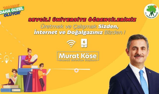 Öğrencilerin doğal gaz ve internet giderlerini Mamak Belediyesi karşılayacak