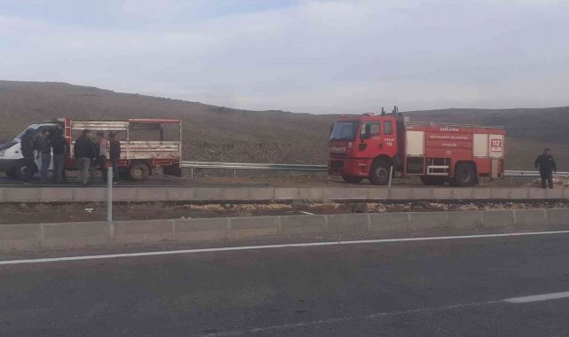 Pikapta çıkan yangın, beton mikseri yardımıyla söndürüldü