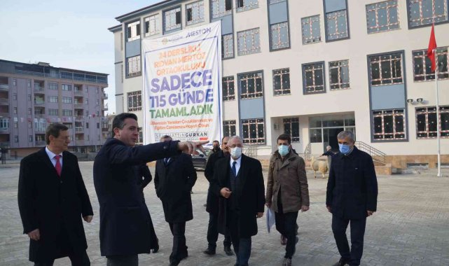 Rıdvan Mertöz Ortaokulu 115 günde tamamlandı