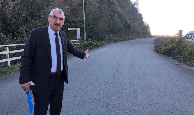 Rize'de yola şerit tepkisi