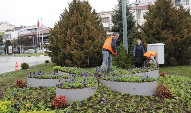Safranbolu&#039;da kışlık çiçeklerin dikimine başlandı