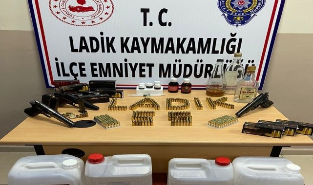 Sahte alkol ve tabanca ele geçti: 1 gözaltı