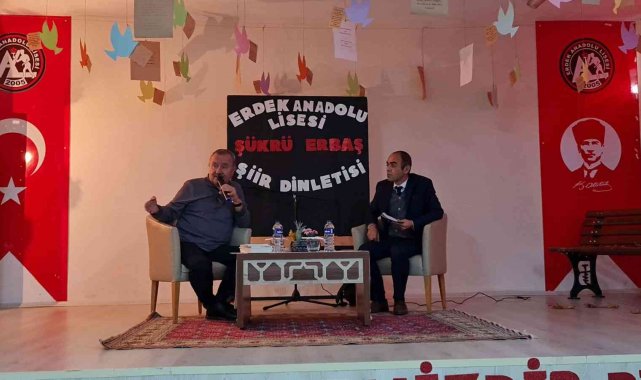 Şair ve yazar Erbaş, Erdek Anadolu Lisesi'nde