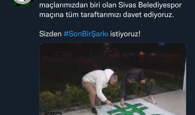 Sakaryaspor taraftarını maça böyle davet etti