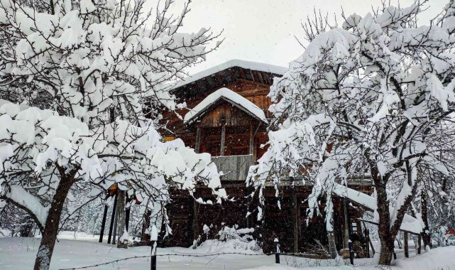 Sakin Şehir Şavşat&#039;dan kartpostallık kar manzaraları