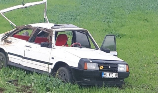 Samsun&#039;da otomobil takla attı: 2 yaralı