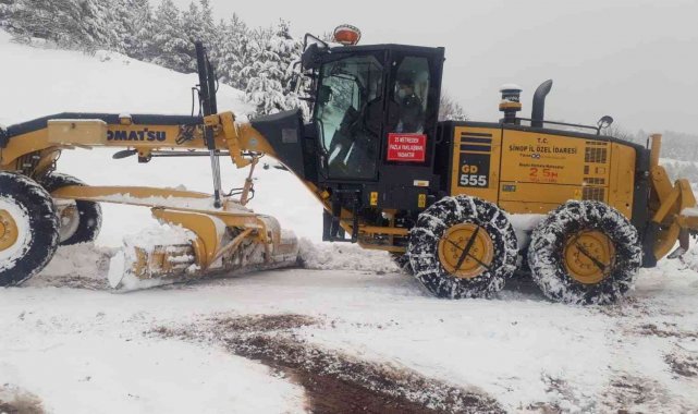 Sinop&#039;ta 157 köy yolu kapalı