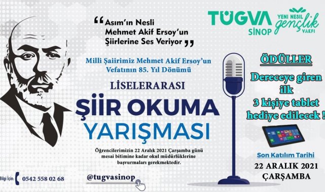 Sinop&#039;ta Mehmet Akif Ersoy temalı şiir yarışması düzenlenecek