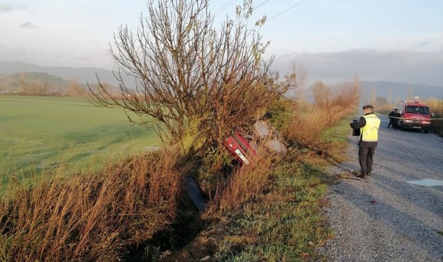 Takla atan otomobilin sürücüsü hayatını kaybetti