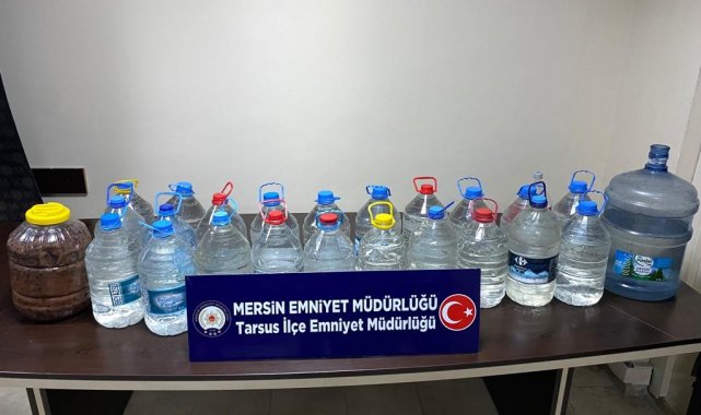 Tarsus&#039;ta 120 litre sahte içki ele geçirildi