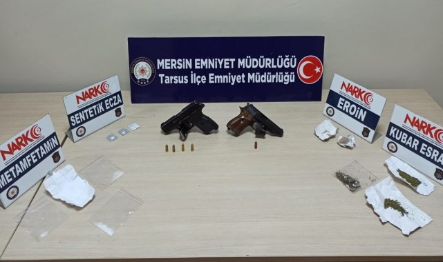 Tarsus'taki uygulamalarda el bombası ve uçaksavar fişeği ele geçirildi
