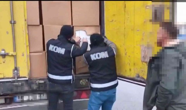 TEM'de durdurulan tırda 14 milyon 300 bin kaçak makaron ele geçirildi
