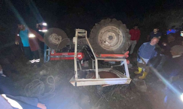 Traktör uçuruma yuvarlandı: 1 kişi ağır yaralandı