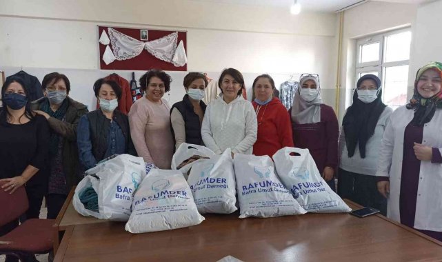 Umut Derneği'nden kursiyerlere kumaş desteği