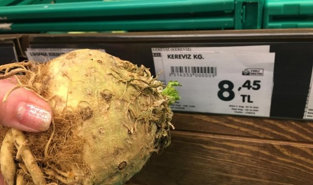 Üreticiden 2 buçuk TL&#039;ye çıkan kereviz markette 8 TL