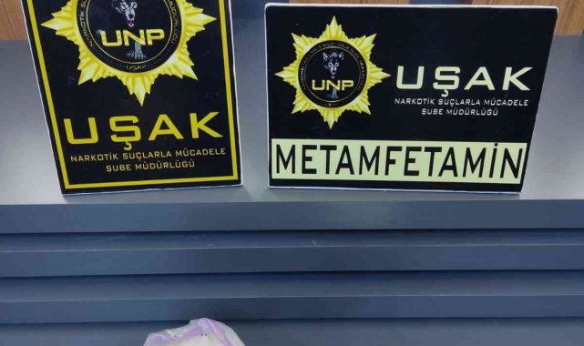Uşak'ta 1 kilo 300 gram metamfetamin ele geçirildi