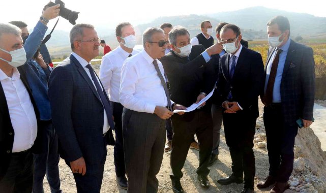 Vali Su, MTOSB otoban bağlantı yolu inşaatında incelemelerde bulundu