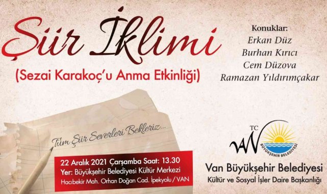 Van'da Sezai Karakoç anısına şiir etkinliği düzenleniyor