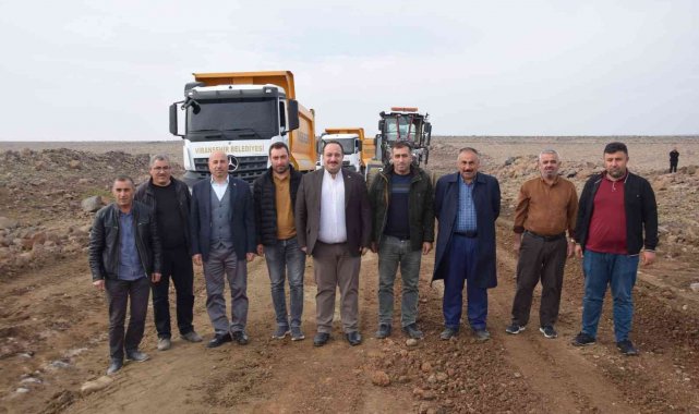 Viranşehir'de stabilize yol çalışması