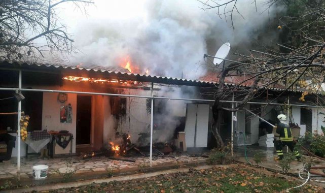 Yayla evinde yangın