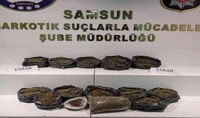 14 kilo 774 gram esrar saklandığı fındık bahçesinde ele geçirildi