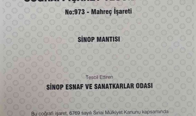 'Sinop mantısı' coğrafi işaret aldı