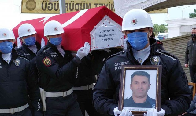 47 yaşında kansere yenik düşen polis için tören düzenlendi