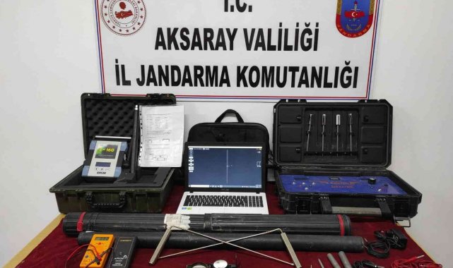 Aksaray&#039;da kaçak kazı yapan 8 şüpheli suçüstü yakalandı