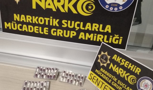 Akşehir'de 77 adet uyuşturucu hap ele geçirildi