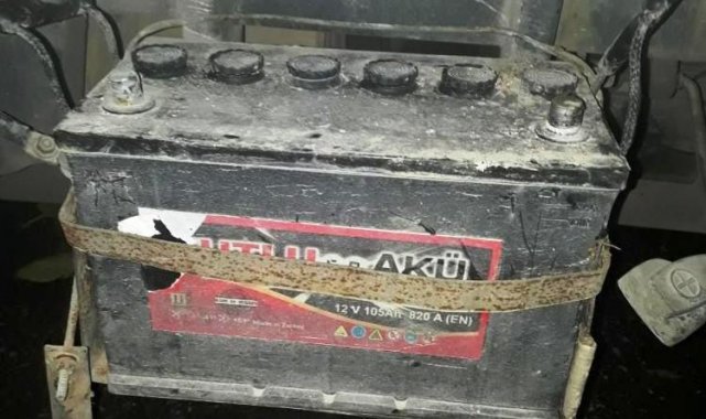 Akü hırsızı fazla kaçamadı