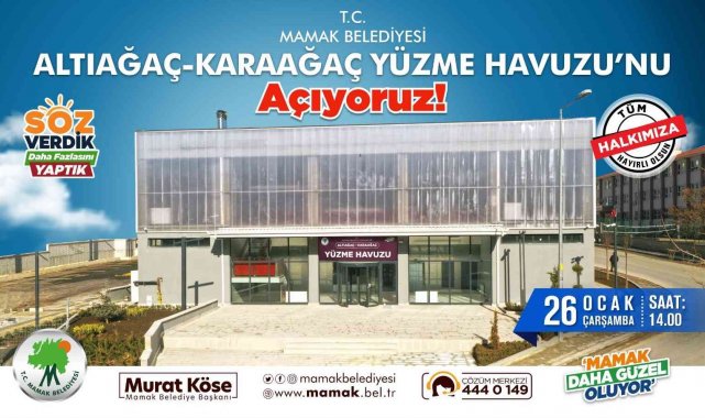 Altıağaç-Karaağaç Yüzme Havuzu hizmete açılıyor