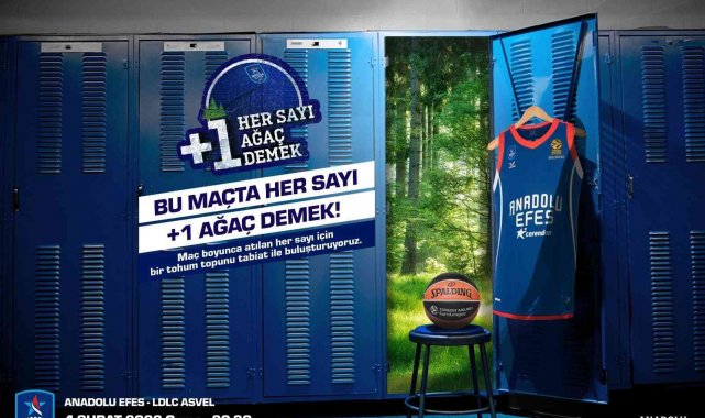 Anadolu Efes - Asvel maçında atılacak her sayı ağaca dönüşecek