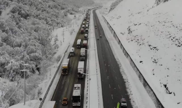 Ankara-Samsun yolunda kilometrelerce tır konvoyu