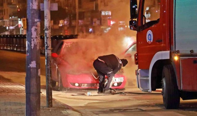 Antalya'da LPG'li otomobil alev alev yandı
