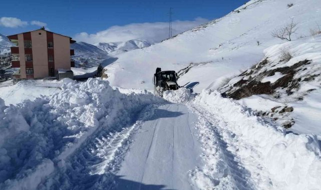 Arapgir'de kar yağışı sonrası yollar açılıyor