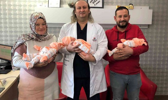 Aşılama yöntemiyle üçüz bebek sahibi oldular