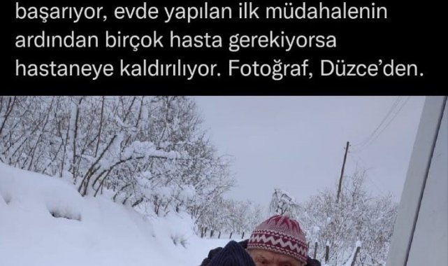 Bakan Koca Düzce&#039;deki sağlıkçıların karla mücadelesini paylaştı