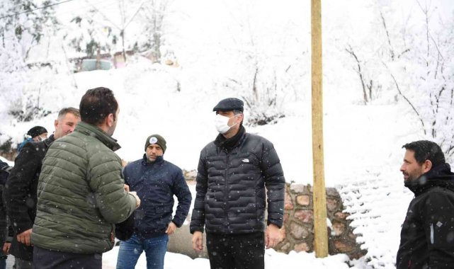 Başkan Kocaman, Avluburun'da kar mesaisinde