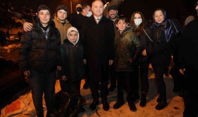 Başkan Özlü'den doğal kayak pistine ziyaret