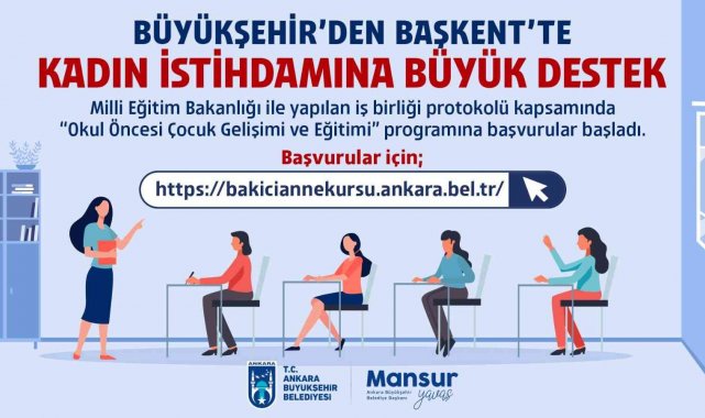 Başkent'te kadın istihdamına katkı: Okul öncesi çocuk gelişimi ve eğitimi