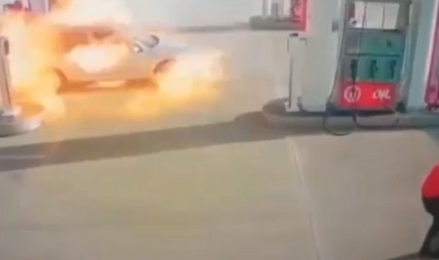 Batman'da benzinlikte faciadan dönüldü, alev alan araçtan canlarını son anda kurtardılar